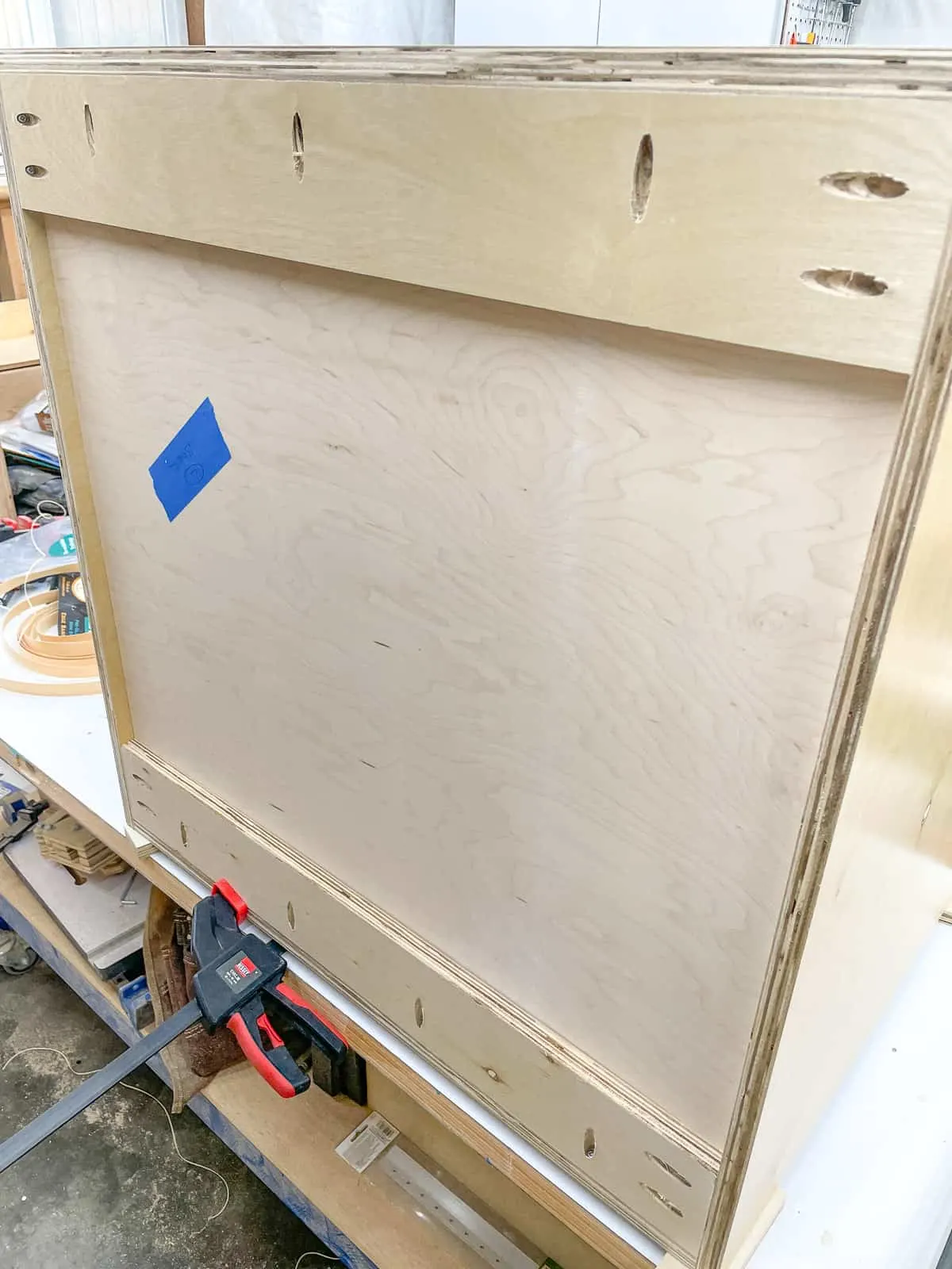 back of a cabinet box with nailer strips